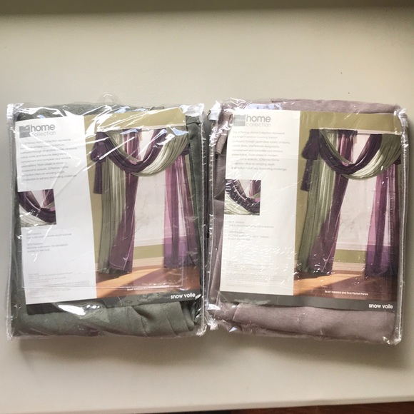 Sheer Window Scarf Valance Set of 4 - Picture 2 of 10